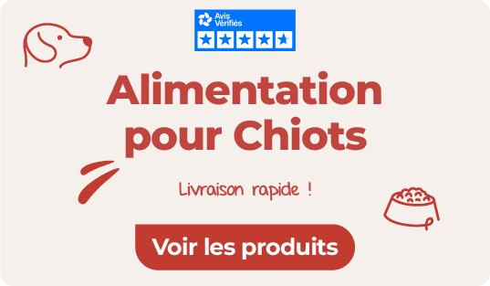alimentation pour chiot sur notre animalerie en ligne