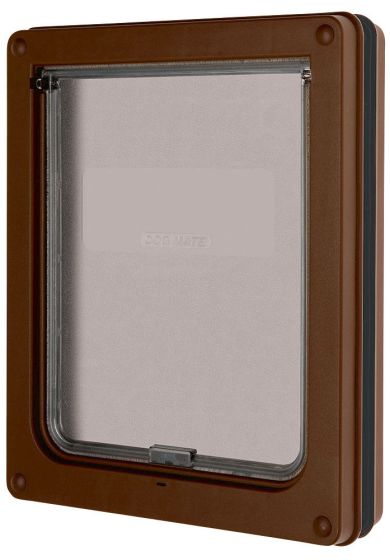 Trappe de porte marron pour chien – 2 positions Dog Mate KERBL