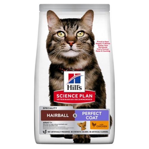 HILL'S PET NUTRITION Croquettes au poulet Chat pelage parfait et contre boules de poils