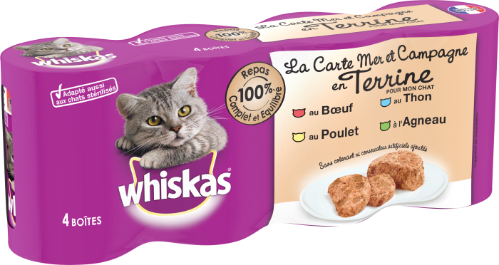 WHISKAS Carte Mer & Campagne 4x400 g