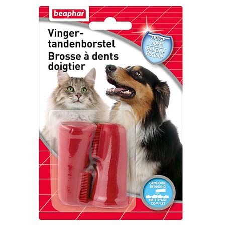Brosse à dents doigtier pour chien et chat BEAPHAR