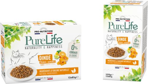 PRO-NUTRITION Pâtée pour chat à la dinde Pure life