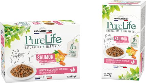 PRO NUTRITION Pure life chat wet saumon (12x85g) 12x85 g