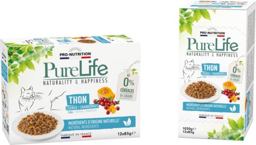 PRO NUTRITION Pâtée au thon pour chat Pure Life