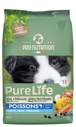 PRO-NUTRITION Flatazor Croquette chiot petites moyennes races sans céréales Pure Life Puppy