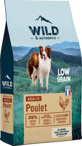 WILD & AUTHENTIC Croquettes Chien au poulet pauvres en céréales