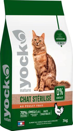 YOCK NATURE Croquettes sans céréales Chat stérilisé au poulet frais