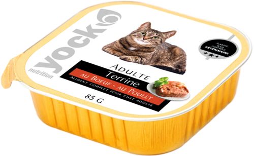 YOCK NUTRITION Terrine au boeuf et au poulet pour chat 85g