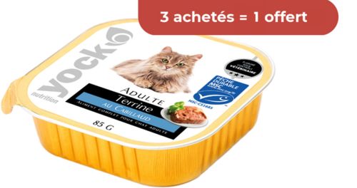 YOCK NUTRITION Terrine au cabillaud MSC pour chat 85g