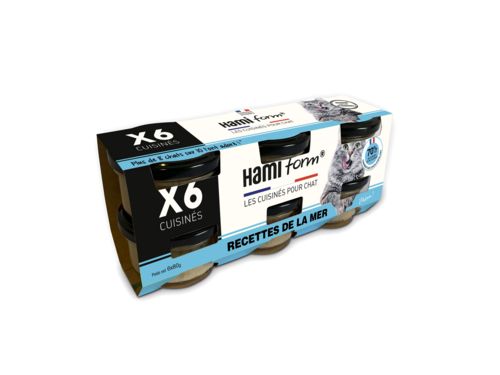 HAMIFORM Pâtées Pack de 6 cuisinés recettes de la Mer pour chat 8 x 80g