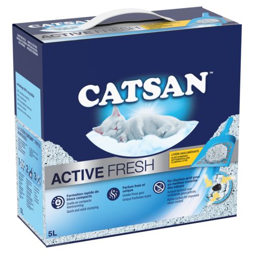 Litière minérale agglomérante pour chat 5 L CATSAN Active Fresh