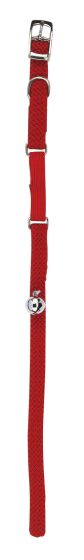 Collier en nylon rouge avec élastique et grelot pour chat KERBL