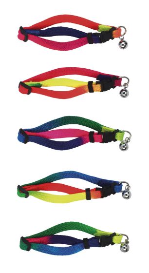 Collier coloré à grelot Rainbow 10 mm pour chat KERBL