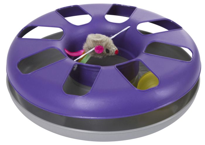 Plateau de jeu avec balle et souris pour chat RACING WHEEL KERBL