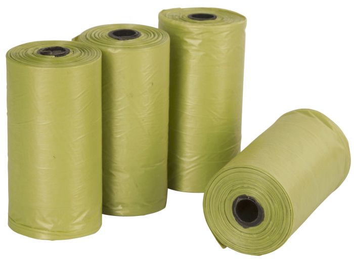 Sachets à déjections biodégradables jaunes pour chien KERBL