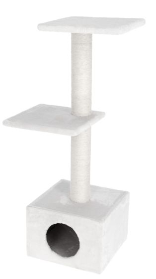 Arbre à chat Venus blanc 109 cm cabane et griffoir pour chat KERBL