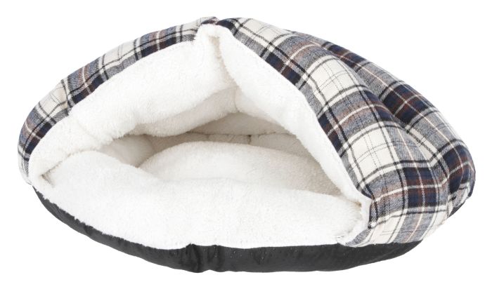 Panier igloo noir et blanc Milky pour chat et petit chien KERBL
