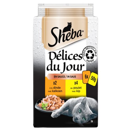Pâtée Délices du jour en sauce à la volaille pour chat SHEBA