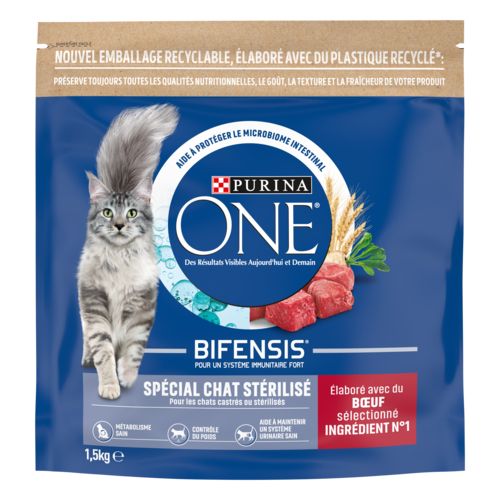 PURINA ONE Croquettes chat stérilisé BIFENSIS Bœuf & blé