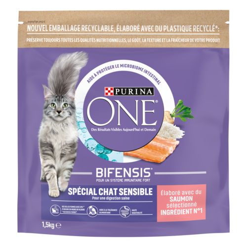 PURINA ONE Croquettes chat BIFENSIS Saumon & Riz