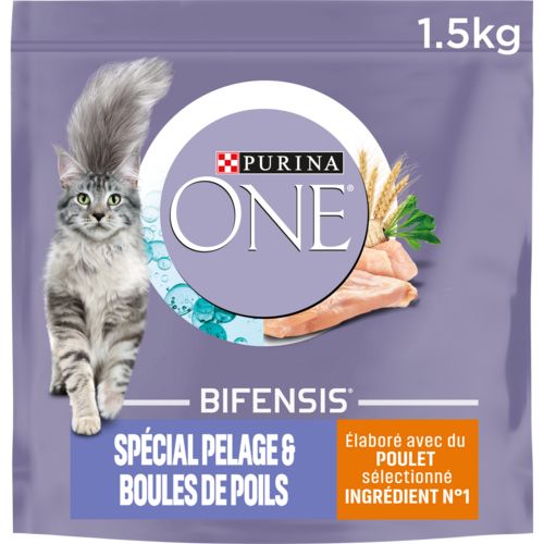 PURINA ONE Croquettes pour chat spécial pelage et boule de poil  1,5 kg