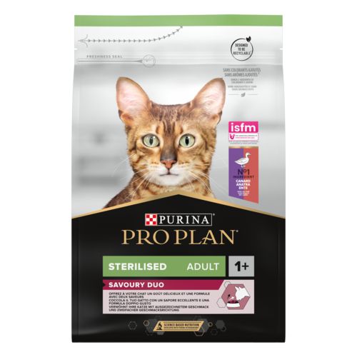 PURINA PRO PLAN Croquettes chat Sterilised Adult Optisavour canard et foie
