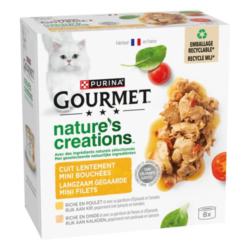 GOURMET Nature's creation pâtées chat multipack Poulet dinde 8x85g