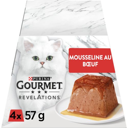 GOURMET Mousseline au boeuf pour chat 4x57g