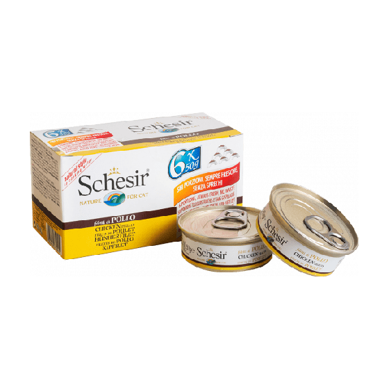 SCHESIR Terrine Filets de poulet en boîte pour chat