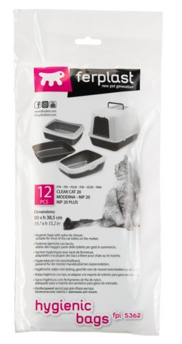 Sac hygiénique avec attaches pour bac de toilette pour chat FERPLAST