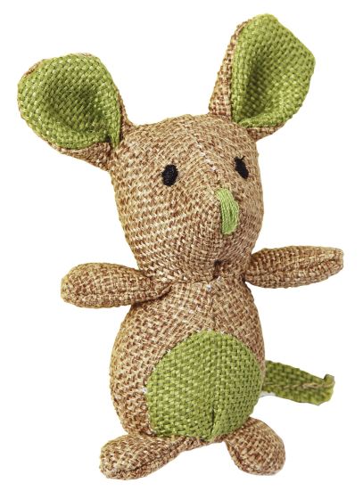Souris en lin 9,5 cm Nature pour chat KERBL