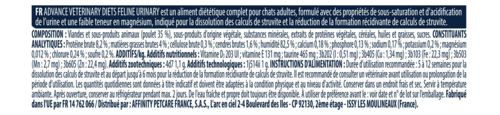 ADVANCE Pâtée pour chat urinary diet cat wet 85 g