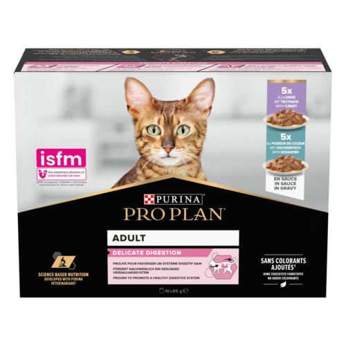 PRO PLAN Pâtée Chat adulte digestion délicate Multisaveurs 10x85g