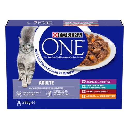 PURINA ONE Effilés en sauces multivariétés pour chat 8x85g