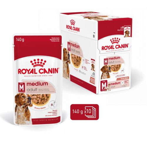ROYAL CANIN Pack de 10 sachets de mousse pour chien adult Medium 10x140g