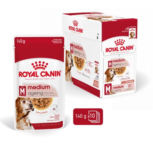 ROYAL CANIN Pack de 10 sachets de mousse pour chien adult Medium mature 10x140g