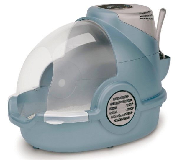 Maison de toilette pour chat anti-odeurs à système électronique KERBL Oster