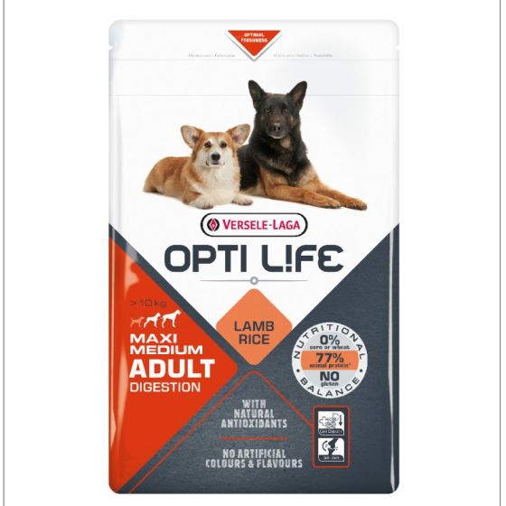 VERSELE LAGA Opti Life Adult Digestion Medium & Maxi croquettes pour chien 12,5 kg