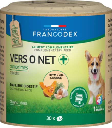 Antiparasitaire Vers O Net + pour petit chien FRANCODEX 30 comprimés