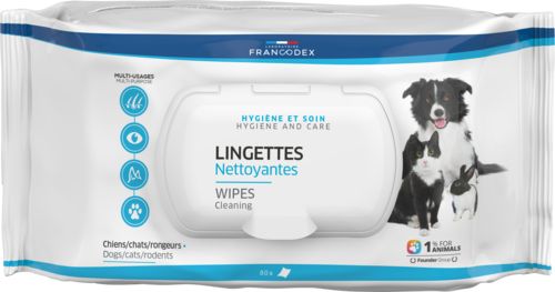 Lingettes nettoyantes multi-usages pour chiens et chats FRANCODEX