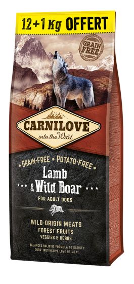 CARNILOVE Agneau et Sanglier sauvage croquette sans céréales chien