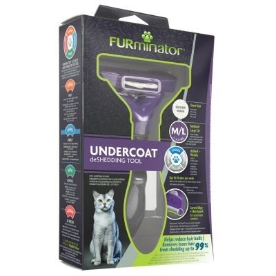 Brosse poils courts taille M/L pour chat FURMINATOR
