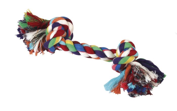Corde nouée en coton multicolore pour chien KERBL