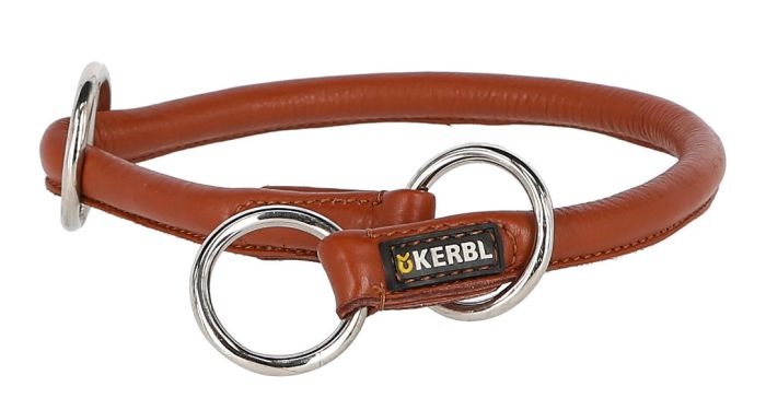 Collier pour chien Limitateur d’étranglement en cuir cognac ROMA KERBL