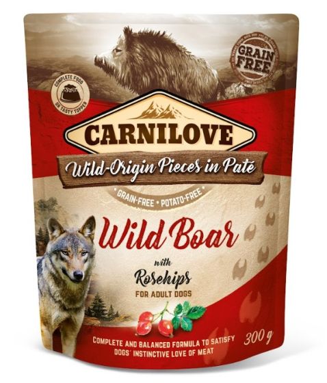 CARNILOVE Pâtée pour chien adulte sanglier sauvage et baies eglantiers