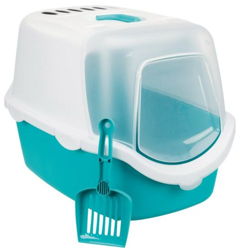 Bac à litière bleu Vico Open Top avec couvercle pour chat TRIXIE 40 × 40 × 56 cm