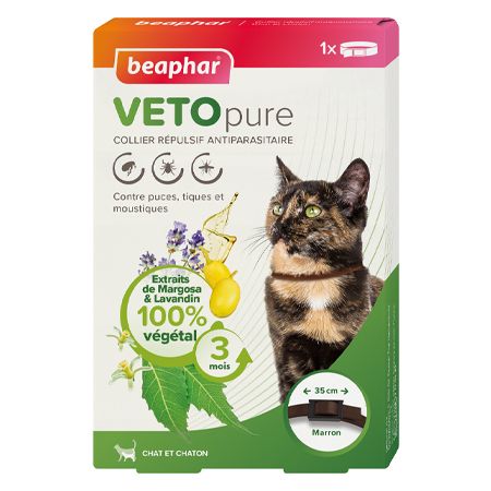 VETOPURE collier répulsif antiparasitaire pour chat et chaton BEAPHAR