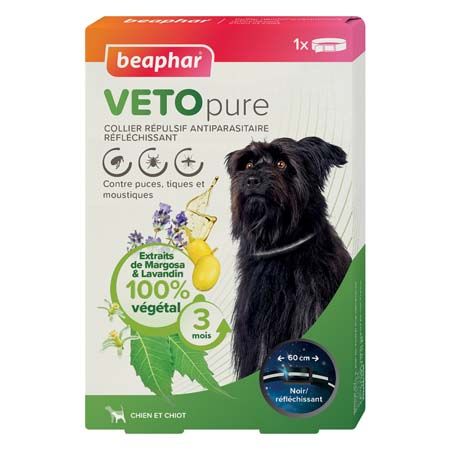 VETOPURE collier répulsif antiparasitaire réfléchissant pour chien et chiot BEAPHAR