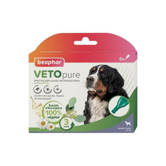 VETOPURE pipettes répulsives antiparasitaires Eucalyptus pour grand chien  BEAPHAR