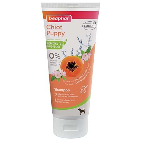Shampooing Bio pour chiot extraits naturels de fleur de cerisier & de papaye  BEAPHAR